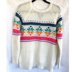 American Eagle Multicolored Wool Blend Jegging Cable Knit Crewneck Sweater Photo 3
