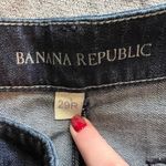 Banana Republic Two Button/Zip Closure Dark Wash Jean Mini Skirt Sz 29R Photo 7
