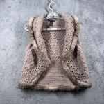 INC International Concepts Petite L Wool Angora Crochet Faux Fur Shrug Cardigan Tan Size undefined Photo 1