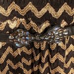 Candie's Black and Gold Vintage Zigzag Mini Dress fully lined with belt Photo 5