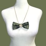 “Dainty Dapper” Green camouflage Bow tie Pendant Necklace Photo 0