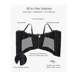 NWT Popilush Lace Corset Bustier Shapewear Top Detachable Straps Black L Size L Photo 2