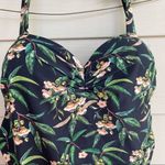 NEW Women’s L Tropical Hawaiian One Piece Swimsuit Built in Bra Bodysuit Ruched Green Size L Photo 5