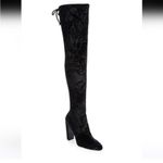 Stuart Weitzman New!  Vidaland Black Stretch Crushed Velvet OTK
Boots Sz 6.5 $995 Photo 1