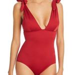 NWOT MEI L’ANGE Swimsuit One Piece Red Eve Bow Tie Swim Beach Classic Medium Photo 1