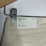 American Eagle   Mom Straight Leg Corduroy Pants Cream Size 2 NWT Photo 5