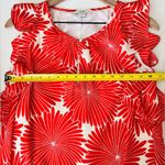 J.Crew  Factory Retro Red Ivory Flower print Flounce Flutter artsy Dress XS Photo 4