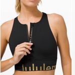 Lululemon  Energy Bra High Neck Long Line Zip Black Size 8 Photo 0
