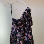 Shoshanna  Caprina Georgette Maxi Dress Navy/Lavender Multi Sz 2 Photo 4