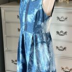 YA Los Angeles  Blue Tie Dye Denim Look Collared Dress Womens Small Summer Photo 4