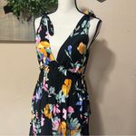 Lulus  Beloved Bae Black Floral Print Tie-Strap Tiered Maxi Dress Photo 2