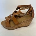 Franco Sarto Women's Wedge Sandals Falco Size 8.5 Cork Platfrom Gladiator Cognac Photo 9