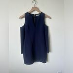 Alice + Olivia  Navy Cold Shoulder Long Sleeve Mini Dress Sapphire Size 0 Photo 3