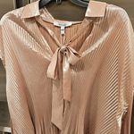 Derek Lam 💕 10 CROSBY💕 Ellery Metallic Plissé Tie-Neck Top ~ Pink Silver 16 NWT Photo 13