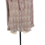 Reiss Kelsie Metallic Tie Neck Top Pink Blouse Size US 6 Photo 4