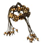 Bohemian 70s Retro Faux Coconut Shell & Beads Belt Necklace Brown Photo 1