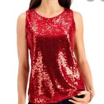 Charter Club 🆕  Sequined Tank Top, White, Small Photo 2