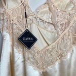 Zaful  Satin Lace Trim Slip Dress Teddy Size M Photo 3