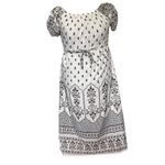 Lapogee Cottage Core Maxi Dress 2X Cream Microfloral Smocked Romantic Boho Folk Black Photo 11