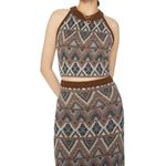 Mother Brown Midnight Walk Lone Star Halter Crop Top Sweater Skirt Set S NEW Tag Photo 1