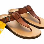 FitFlop Lulu Adjustable Leather Toe-Post Sandals Brown 8 NWT NWOB Photo 0