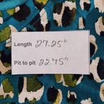 Teal Blue Print Long Sleeve Tee NWT Size XL Chico's Colorful T-Shirt Photo 1