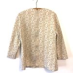 Vintage Woven Textured Tunic Top Metallic Pattern Size M Photo 5