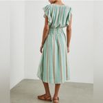 Rails  Iona Dress Seaview Stripe Blue‎ Smocked Waist Midi Dress Linen Blend Sz S Photo 1