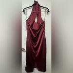 Jason Wu NWOT  Satin Burgundy Halter Dress Photo 2