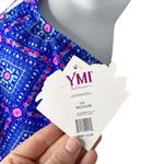 Ymi NWT Crochet Racerback Blue Geometric Ruffle Bikini Swim Top Photo 5