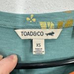 Toad & Co Teal Green Floral Print Short Sleeve Tie Waist Tencel Cotton Dress Photo 4