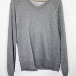Merona Grey V-Neck Long Sleeve Wool Blend Sweater Women's Size Large L Photo 0