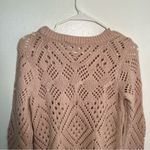 Loft  Crewneck Sweater Light Pink Loose Knit Photo 9