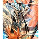 Salvatore Ferragamo Ferragamo Azure Womens Floral Printed Short Sleeve Mohair Blend Blazer 40 NWOT Photo 2