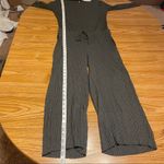 Calé Charcoal Gray Louise Ribbed Long Sleeve Wide Leg Jumpsuit‎ Size S Photo 8