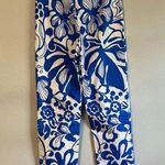 ZARA  pants size 2 floral blue white printed trouser pants super high waisted Photo 2