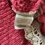 Free People Sweet Jane Strawberry Pink Crochet Sweater Size XS Photo 4