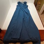 Kay Unger  Rowan Walk Thru Jumpsuit Sleeveless Draped Crew Neck Crepe Gown 10 NEW Photo 1