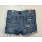American‎ Eagle Denim Shorts Distressed Ripped Frayed Hem Medium Wash Size 10 Blue Photo 1