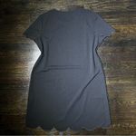 SheIn  Curve Black Short Sleeve Scallop Trim Dress Photo 4