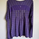 Athleta Purple Gray Stripe Long Sleeve Athletic Top Womens L Sporty Workout Photo 6