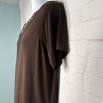 Essential Top Shirt Sleeve 2XL Beaded Brown Size XXL Photo 2