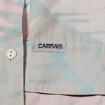Vtg Cabrais Button Up Pink Green Hawaiian Short Shirt Coconut Girl Tropical Multiple Size M Photo 2
