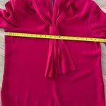 Vintage Alexandria Hot Pink Satin Bow Tie Blouse 14 Long Sleeve Secretary Top Photo 4
