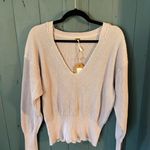 Free People Allure Ribbed pullover v-neck sweater - Lavender - Size Small Photo 0