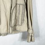 BCBGMAXAZRIA Runway XS Jacket Tan Chains Fringe Double Breasted Hooded 187 Photo 4