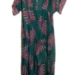 VIX Paula Hermanny Dione Caftan Coverup Faux Wrap Leaves Green Small NWOT Photo 1