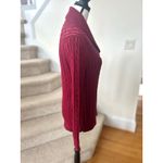 L.L.Bean  Cranberry Red/Pink Cableknit Shawl Collar Sweater Photo 1