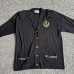 Bay Point Threads women's black cardigan sweater w/gold trim glitter, size Large Photo 1