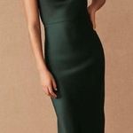 Anthropologie NEW BHLDN Cali Satin Charmeuse Midi Dress in Dark Emerald Green 12 Photo 0